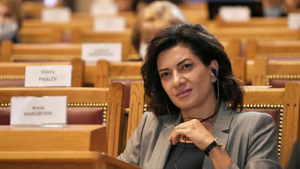 Анна Акопян, супруга премьер-министра Армении, в аэропорту