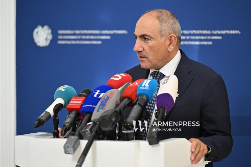 Премьер-министр Армении Никол Пашинян на брифинге о северном маршруте разблокирования