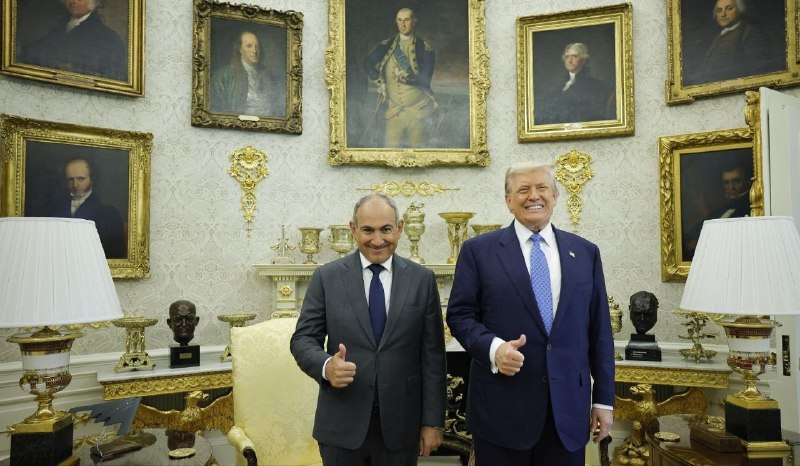 Никол Пашинян и Дональд Трамп на встрече, поздравительное послание ко Дню независимости США