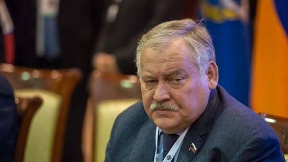 Константин Затулин на заседании в Госдуме, комментирует выборы в Армении