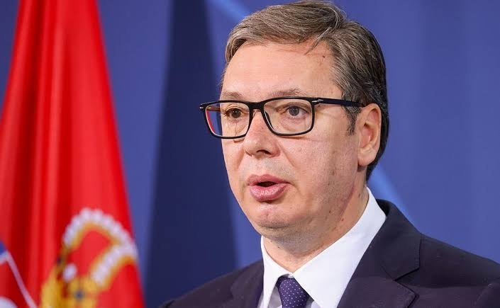 Президент Сербии Александар Вучич на пресс-конференции