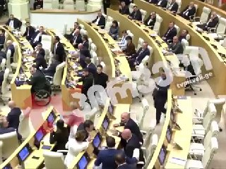 Драка депутатов в парламенте Грузии после отчета премьер-министра Кобахидзе