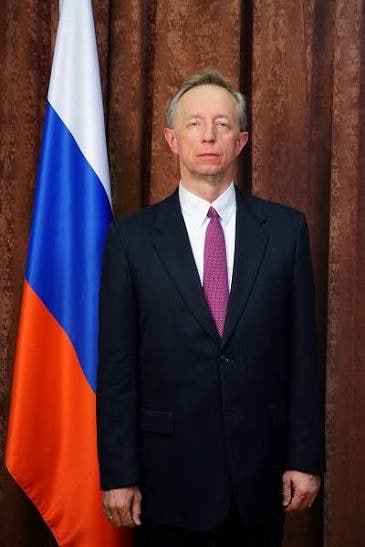 Михаил Галузин, заместитель министра иностранных дел РФ, на пресс-конференции