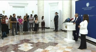 Фото Никола Пашиняна, премьер-министра Армении, на пресс-конференции