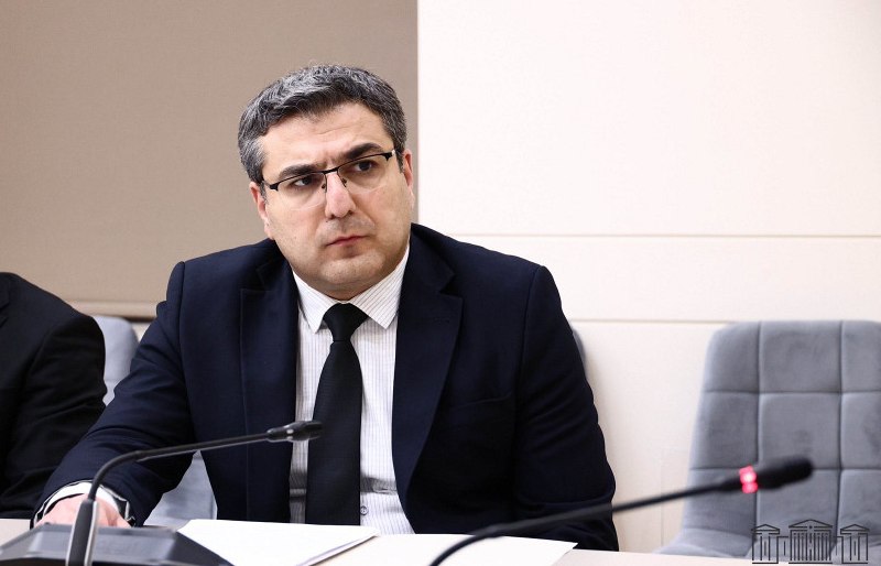 Заседание Национального Собрания Армении, замминистра МВД Армен Мкртчян представляет доклад о гражданстве карабахцев